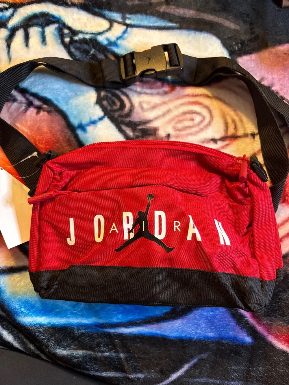 Jordan Red and Black Waist Pack with Jumpman Logo